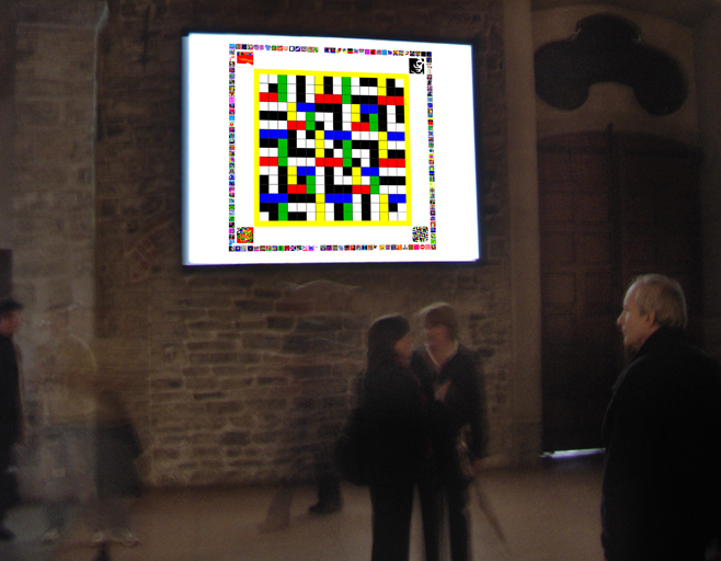Screening Circle at the Chiesa di San Francesco in Como, Italy, was commissioned jointly by the Whitney Museum and the Tate Online (Software & installation, 2006)